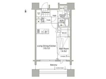 コンフォリア笹塚(1LDK/12階)の間取り写真