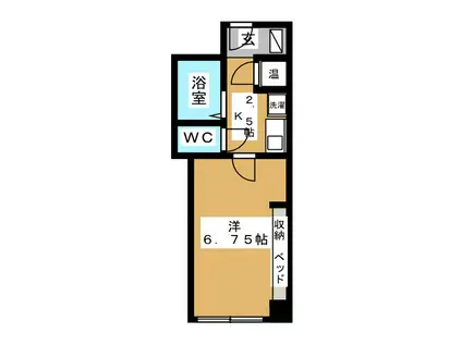 城山ハイツII(1K/3階)の間取り写真