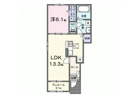 グランドパーク大塚(1LDK/1階)の間取り写真