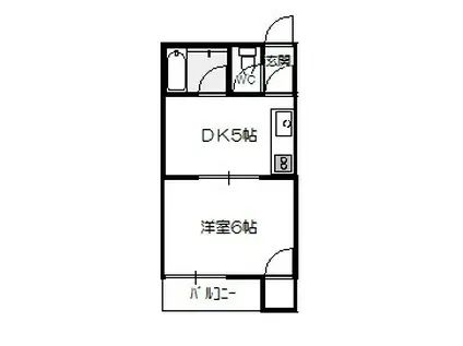 ライブオークサカモト(1DK/1階)の間取り写真