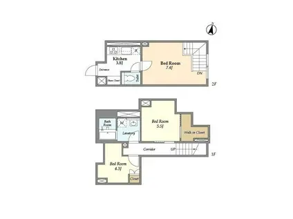 コンフォリア本駒込一丁目(3K/2階)の間取り写真
