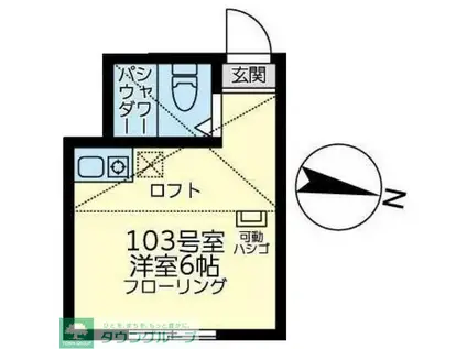 ユナイト中央カステーリャ・デ・ボレロ(ワンルーム/1階)の間取り写真