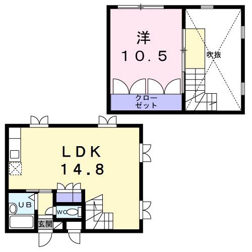 ツインパレスさくら台 ノース(1LDK/4階)の間取り写真