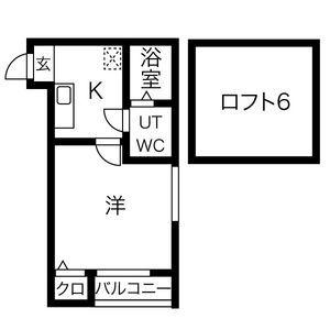 コンパートハウス上飯田(1K/2階)の間取り写真
