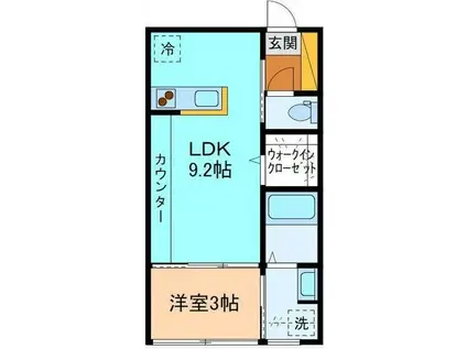 INTEGRAL N・Y(1LDK/2階)の間取り写真