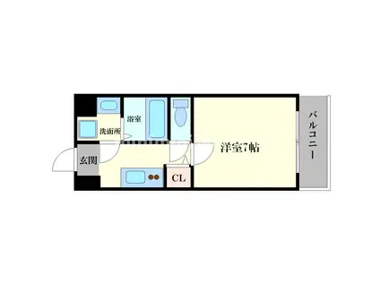 GOパレス福島(1K/6階)の間取り写真