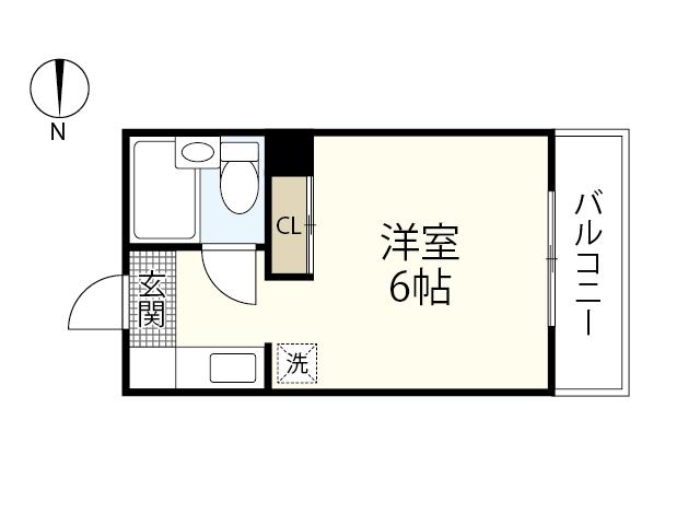 ベルパトリエ己斐中(ワンルーム/2階)の間取り写真
