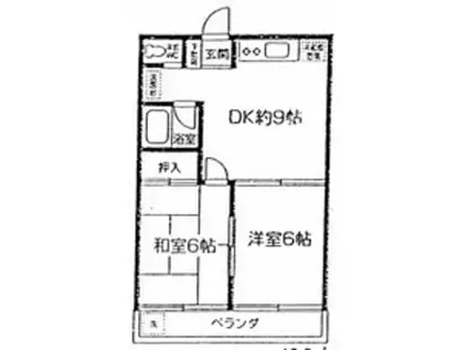 コーポ宮前(2DK/1階)の間取り写真