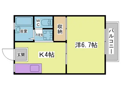 メゾン ドゥ フルール(1K/2階)の間取り写真