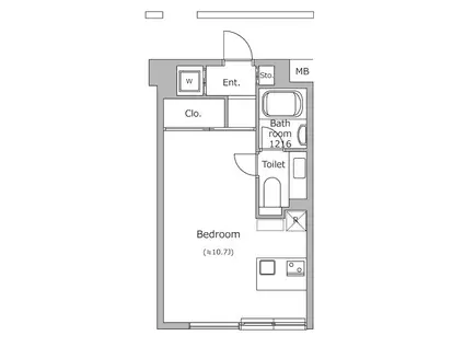 ヴォアラクテ西早稲田(ワンルーム/2階)の間取り写真
