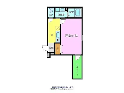 フジパレス百舌鳥赤畑町2番館(1K/1階)の間取り写真