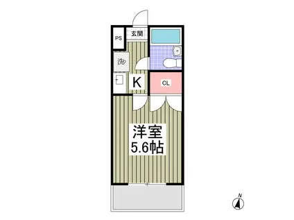 アミティY(1K/2階)の間取り写真