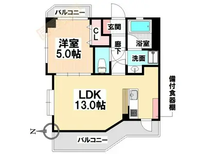 ウィアステリア妙音(1LDK/2階)の間取り写真