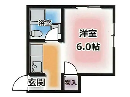 ローズハウス(ワンルーム/1階)の間取り写真