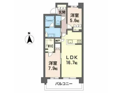 マストスタイル東白壁(2LDK/2階)の間取り写真