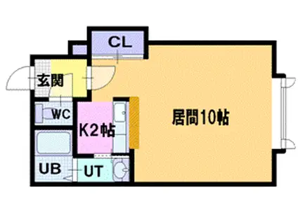 メイプルハイツII(1K/1階)の間取り写真