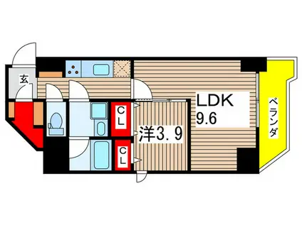 プレール・ドゥーク両国IV(1LDK/10階)の間取り写真