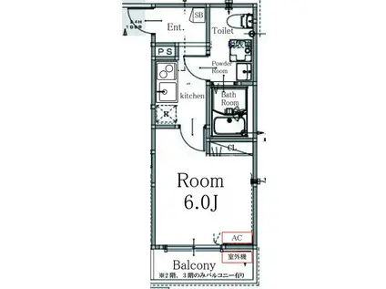 VILLE NOIR(1K/3階)の間取り写真