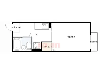 パルふくずみ(1K/1階)の間取り写真