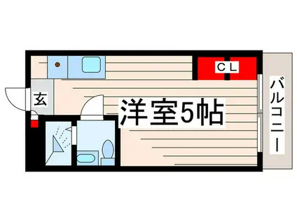 フローラ5(ワンルーム/4階)の間取り写真