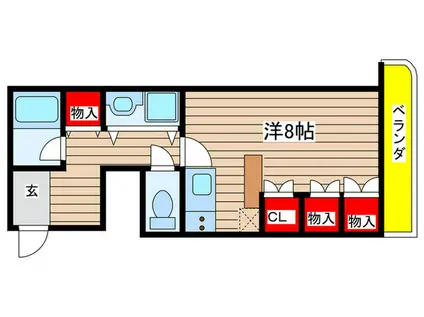 モーゼンヴィレッジ音聞山(ワンルーム/5階)の間取り写真