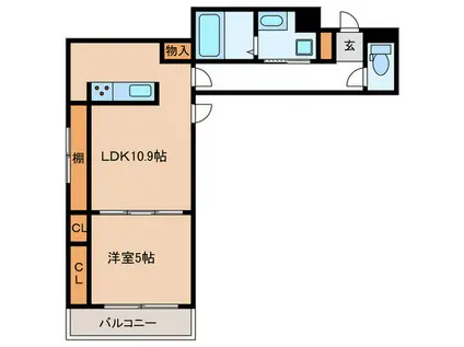 LAMAISON大田町(1LDK/3階)の間取り写真