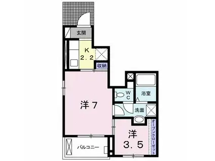 クレアシオンB(2K/1階)の間取り写真