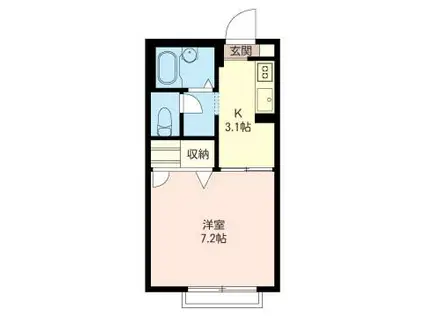 リバーエイト(1K/1階)の間取り写真