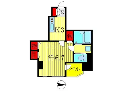 ADレジデンス立石(1K/8階)の間取り写真