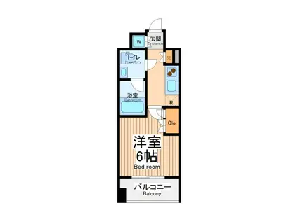 ライジングプレイス川崎(1K/12階)の間取り写真
