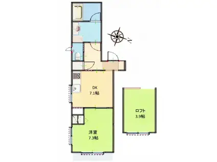 ジャコワ日本橋浜町(1DK/9階)の間取り写真