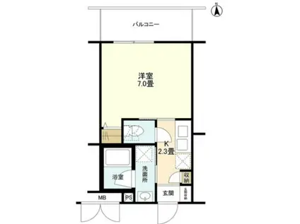 ウェルスクエア長居公園(1K/1階)の間取り写真