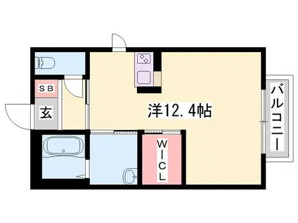 メゾン・ド・モンテヴァンA棟(ワンルーム/1階)の間取り写真