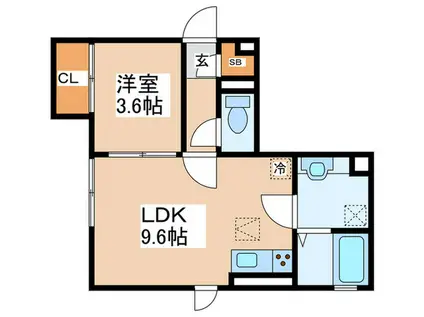 ブルーゲート湘南(1LDK/1階)の間取り写真