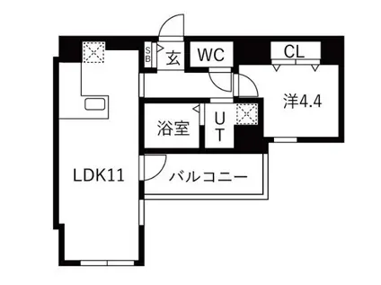 ザ・レジデンスパーク栄(1LDK/8階)の間取り写真