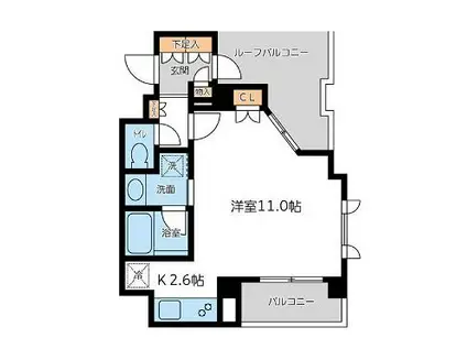 CITY SPIRE若松町(ワンルーム/5階)の間取り写真