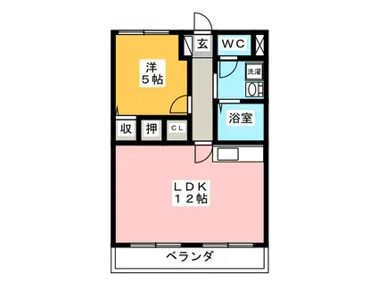 SHIBATA弐番館(1LDK/2階)の間取り写真