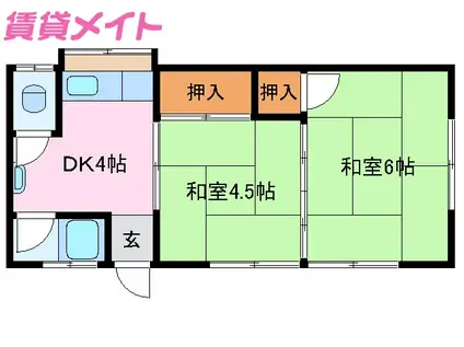 森田アパート(2K/2階)の間取り写真