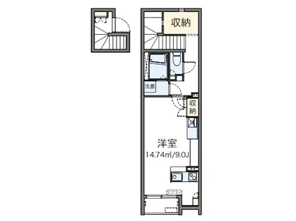 サンルーベル向原(ワンルーム/2階)の間取り写真