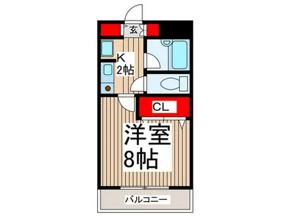 メゾンロワール(1K/1階)の間取り写真