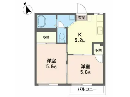 コーポラス・アサリ(1LDK/1階)の間取り写真