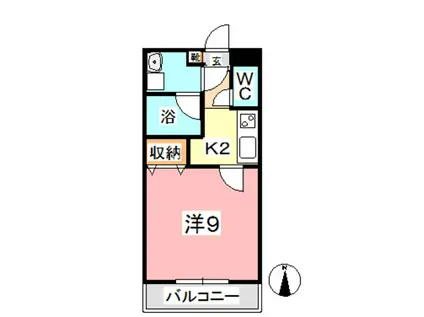 コンフォルト中祥(1K/3階)の間取り写真