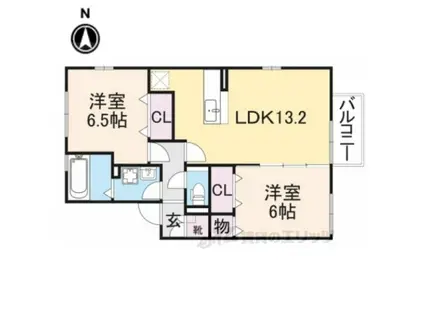 パークヒル平塚(2LDK/2階)の間取り写真