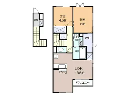 クレシア(2LDK/2階)の間取り写真