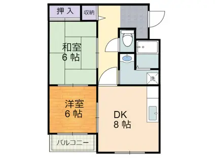 メゾン・ド・駒形(2DK/1階)の間取り写真