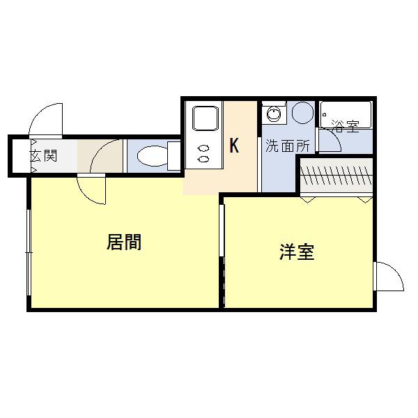OAKVII(1LDK/1階)の間取り写真