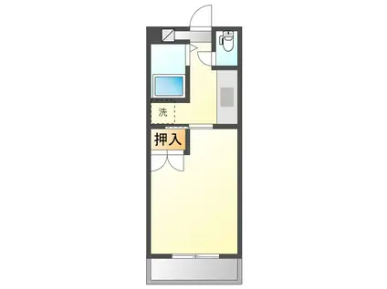 メルベーユ(1K/2階)の間取り写真