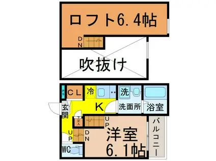 SPAZIOFELICE(1K/1階)の間取り写真