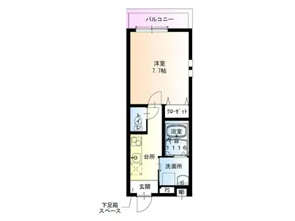 フジパレス長原駅西I番館(1K/2階)の間取り写真