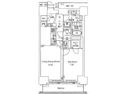 W COMFORT TOWERS イースト(1LDK/33階)の間取り写真